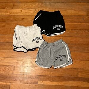 3 pair of athletic shorts size 9-10Y